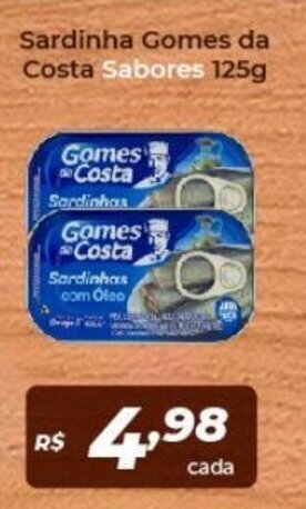 Atakarejo Sardinha Gomes da Costa Sabores 125g oferta