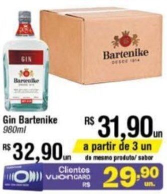 Fort Atacadista Gin Bartenike 980ml oferta