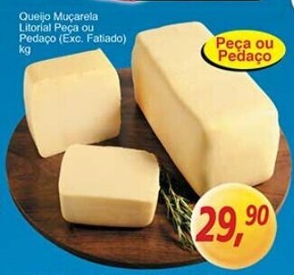 Supermercados Guanabara Queijo Mucarela Litorial Peca ou Pedaco 1kg oferta