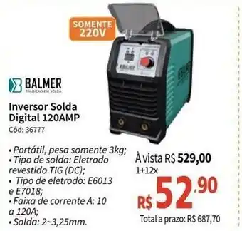 Deltasul Balmer Inversor Solda Digital 120AMP oferta