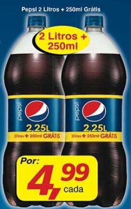 Supermercados Guanabara Pepsi 2L + 250ml Gratis oferta
