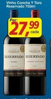 Supermercados Guanabara Vinho Concha y Toro Reservado 750ml oferta