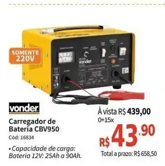 Deltasul Vonder Carregador de Bateria CBV950 oferta