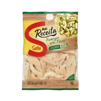Supermercado Bergamini Peito de frango cozido congelado em tiras sadia na receita pacote 400g oferta