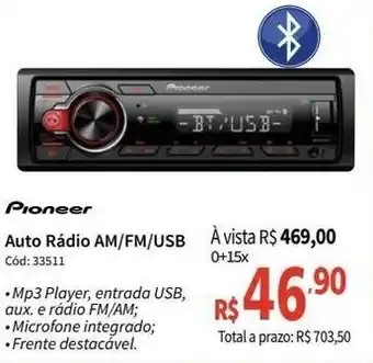Deltasul Pioneer Auto Radio AM/FM/USB oferta