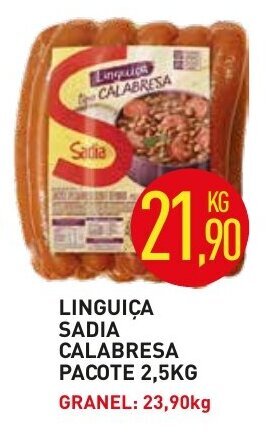 Calvo Atacadista Linguica Sadia Calabresa pacote 2.5kg oferta
