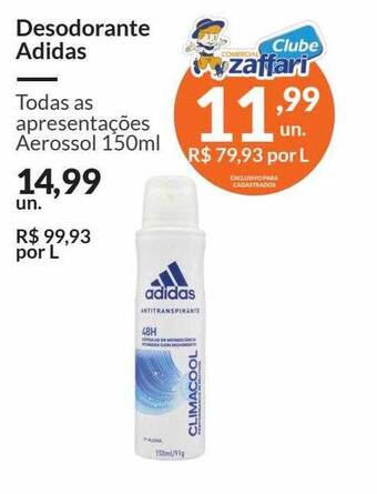 Zaffari Desodorante Adidas oferta