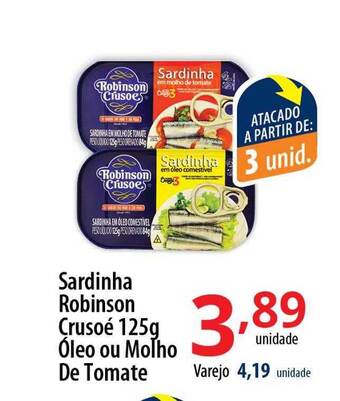 Sardinha Robinson Crusoé óleo Ou Molho De Tomate