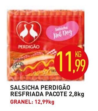 Calvo Atacadista Salsicha Perdigao Resfriada pacote 2.8kg oferta