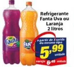 Vencedor Atacadista Refrigerante Fanta Uva ou Laranja 2L oferta