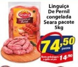 Vencedor Atacadista Linguica de Pernil Congelada Seara pacote 5kg oferta