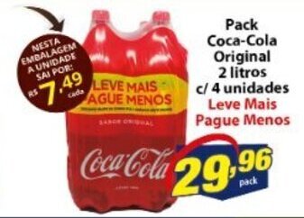 Pack Coca Cola Original 2L c/4 unidades