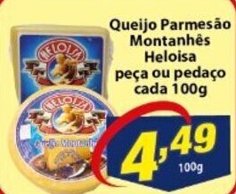 Vencedor Atacadista Queijo parmesao montanhes Heloisa peca ou pedaco 100g oferta
