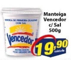 Vencedor Atacadista Manteiga Vencedor c/ Sal 500g oferta