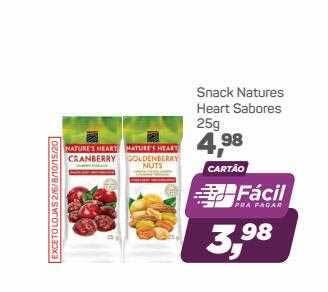 Supermercados São Vicente Snack Natures Heart Sabores oferta