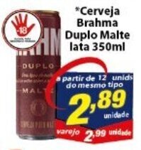 Vencedor Atacadista Cerveja Brahma Duplo Malte Lata 350ml oferta