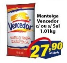 Vencedor Atacadista Manteiga Vencedor c/ ou s/ Sal 1.01kg oferta