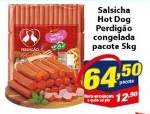 Vencedor Atacadista Salsicha Hot Dog Perdigao Congelada pacote 5kg oferta