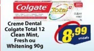 Vencedor Atacadista Creme Dental Colgate Total 12 Clean Mint, Fresh ou Whitening 90g oferta