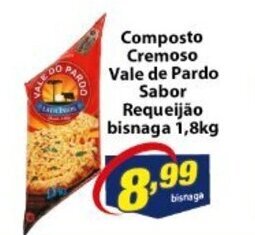 Composto Cremoso Vale do Pardo Sabor Requeijao bisnaga 1.8kg