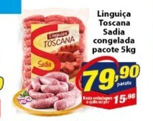 Vencedor Atacadista Linguica Toscana Sadia Congelada pacote 5kg oferta