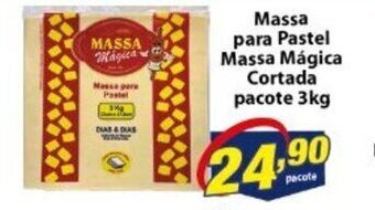 Massa para Pastel Massa Magica Cortada pacote 3kg