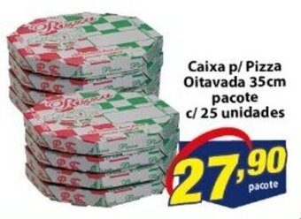 Vencedor Atacadista Caixa p/ Pizza Oitavada 35cm pacote c/25 unidades oferta