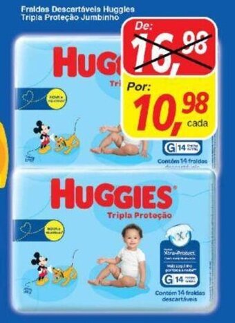 Supermercados Guanabara Fraldas descartaveis Huggies tripla Pretecao Jumbinho oferta