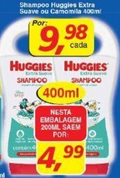 Supermercados Guanabara Shampoo Huggies Extra Suave ou Camomilla 400ml oferta
