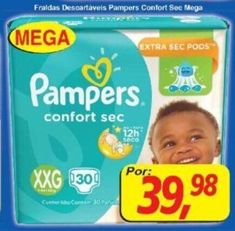 Supermercados Guanabara Fraldas Descartaveis Pampers Comfort Sec Mega oferta