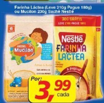 Supermercados Guanabara Farinha lactea ou Mucilon 230g sache nestle oferta