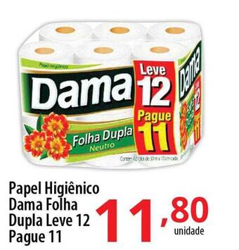 Akki Atacadista Papel Higiênico Dama Folha Dupla Leve 12 Pague 11 oferta