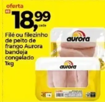 Frangolândia File ou Filezinho de peito de frango Aurora bandeja congelado 1kg oferta