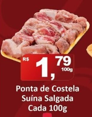Rede Krill Ponta de Costela Suina Salgada cada 100g oferta