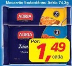 Supermercados Guanabara Macarrao Instantaneo Adria 74.3g oferta