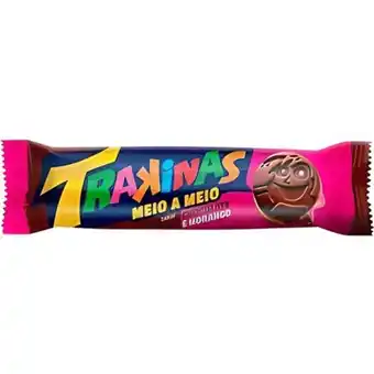 Biscoito recheado chocolate e morango trakinas 126g