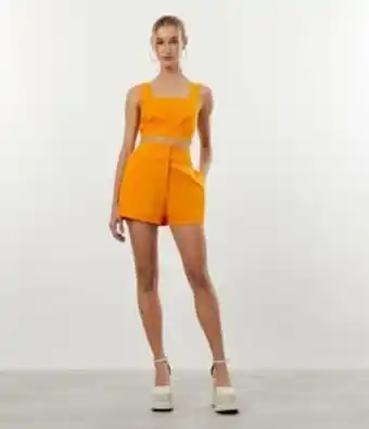 Renner Short curto em crepe com cintura alta e bolsos oferta