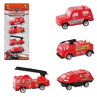Ri Happy Kit 4 mini caminhao de bombeiro de friccao 4pcs oferta