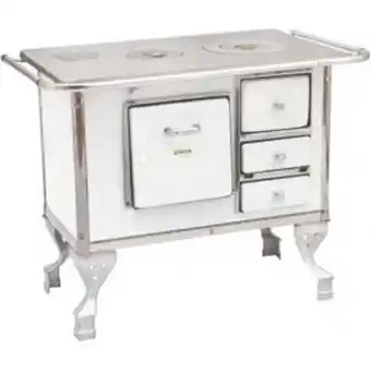 Fogão a lenha maestro plus n° 1, chaminé à esquerda, branco