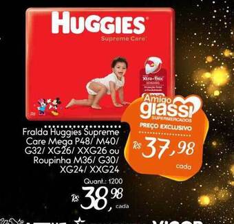 Giassi Supermercados Fralda Huggies Supreme Care Mega Roupinha oferta
