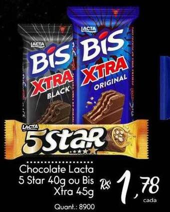 Giassi Supermercados Chocolate Lacta 5 Star Ou Bis Xtra oferta