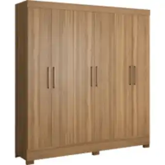Guarda-roupa casal em mdp, 6 portas, 3 gavetas - prático