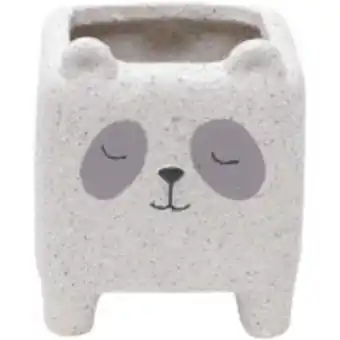 Cachepot de concreto sleeping panda 10x8 cm cinza - urban decor 