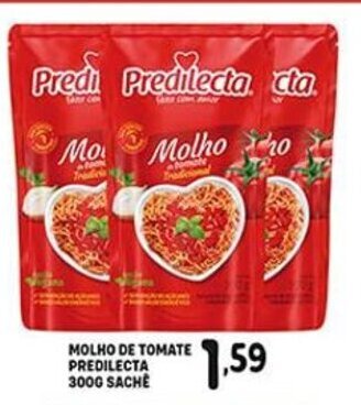 Bom Dia Molho de Tomate Predilecta 300g sache oferta