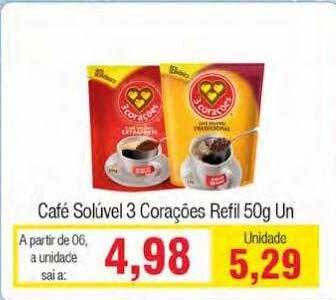 Spani Atacadista Café Solúvel 3 Corações Refil oferta
