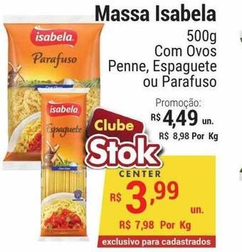 Stok Center Massa Isabela oferta