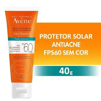 Protetor solar facial avène mat perfect fluido antiacne fps60 com 40g