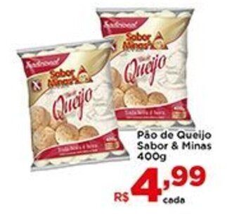 Shibata Supermercados Pao de Queijo Sabor & MInas 400g oferta