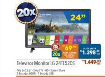 Supermercados Condor Televisor Monitor Lg 24tl52os oferta