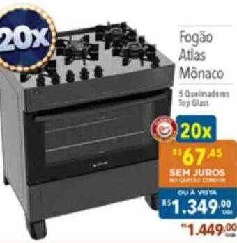 Supermercados Condor Fogão Atlas Mônaco oferta